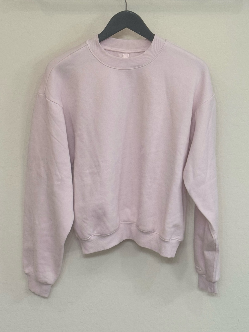 NWT SKIMS Cotton Fleece Classic Crewneck Sweatshirt Pink / Halite Medium
